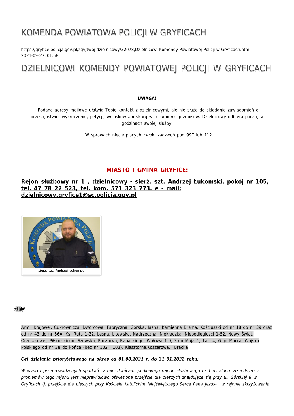 Komenda Powiatowa Policji W Gryficach