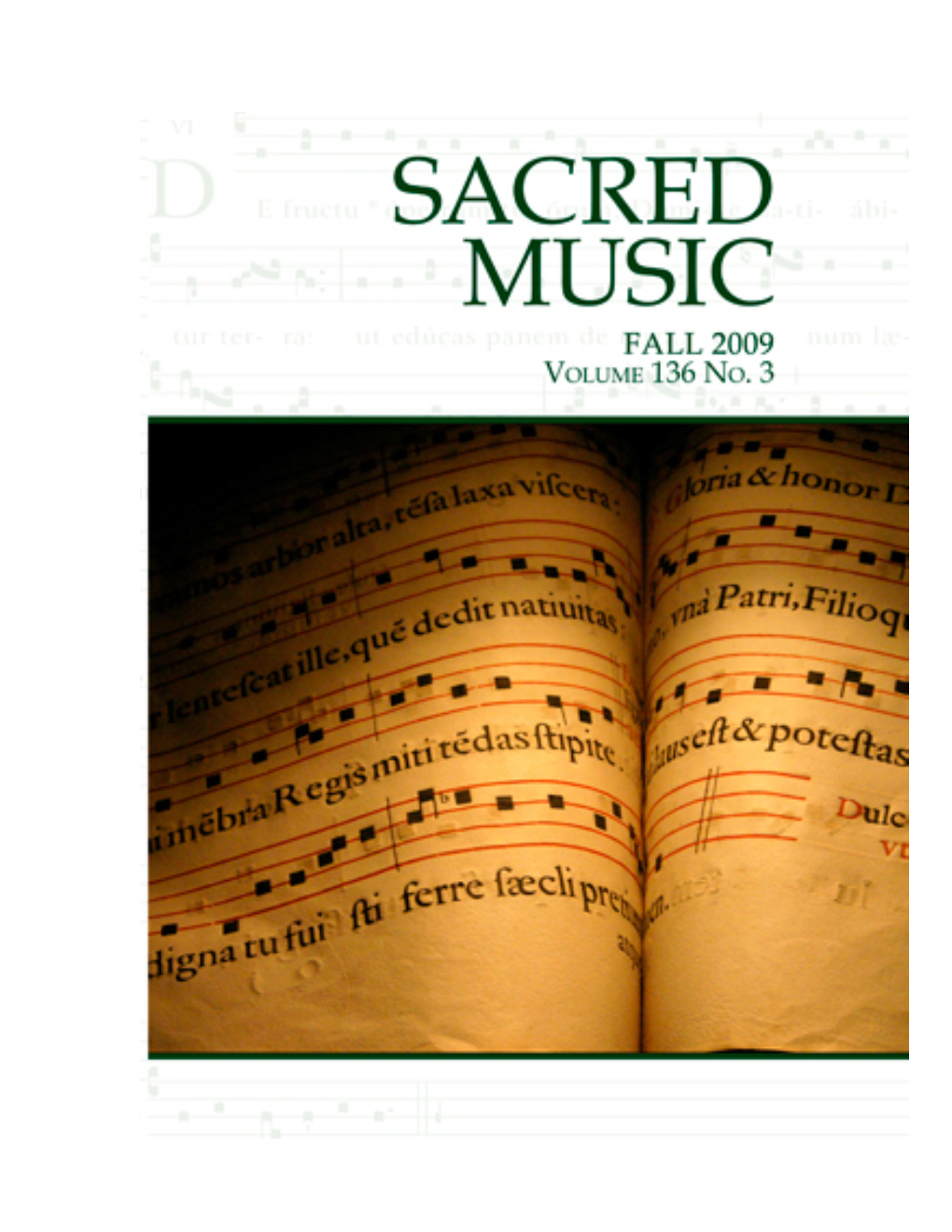 Sacred Music, Fall 2010