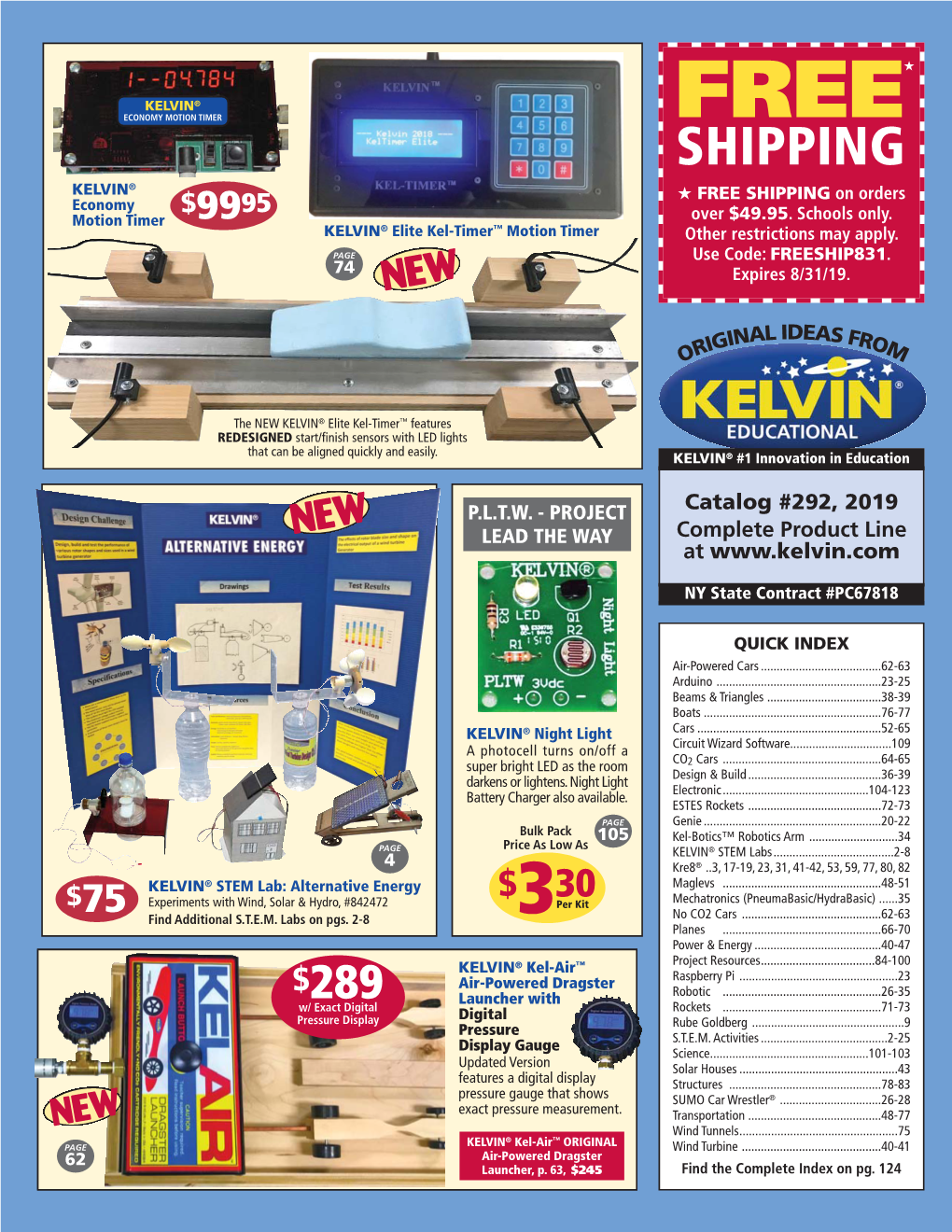 SHIPPING KELVIN® ★ FREE SHIPPING on Orders Economy $ 95 Motion Timer 99 Over $49.95