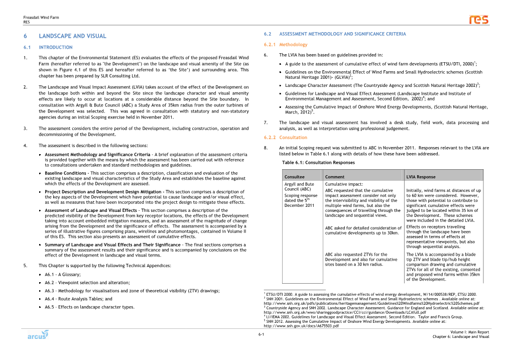 6 LANDSCAPE and VISUAL 6.2 ASSESSMENT METHODOLOGY and SIGNIFICANCE CRITERIA 6.2.1 Methodology 6.1 INTRODUCTION 6