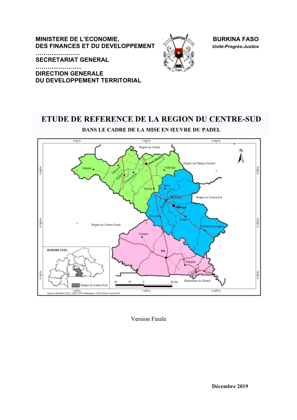 Etude De Reference De La Region Du Centre-Sud Dans Le Cadre De La Mise En Œuvre Du Padel