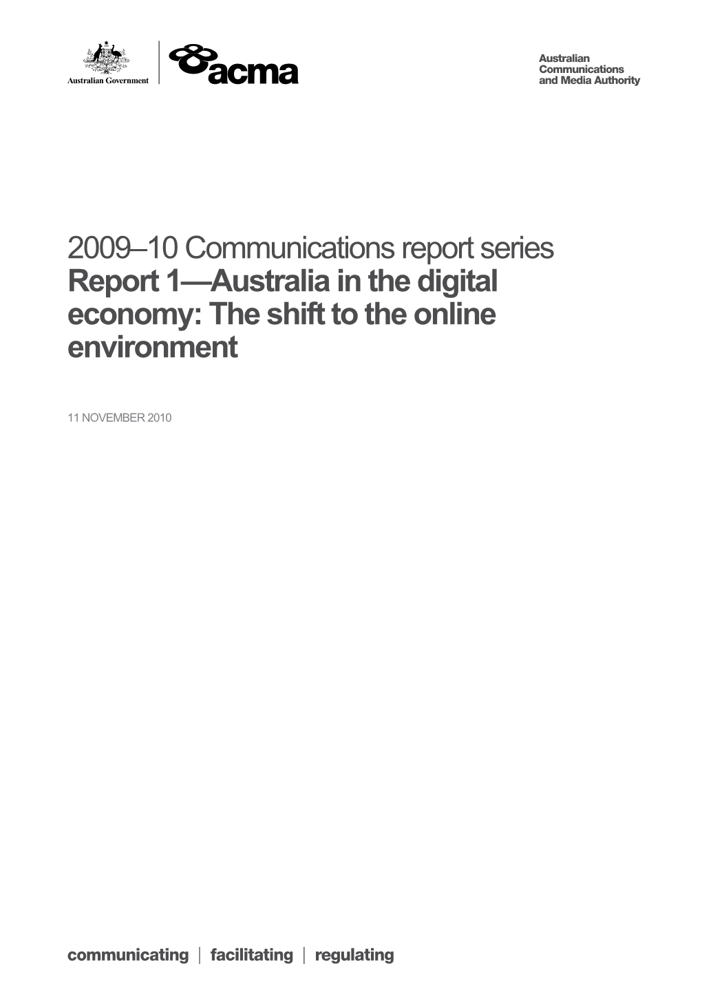 Comms Report - Report 1 - Australia in the Digital Economy