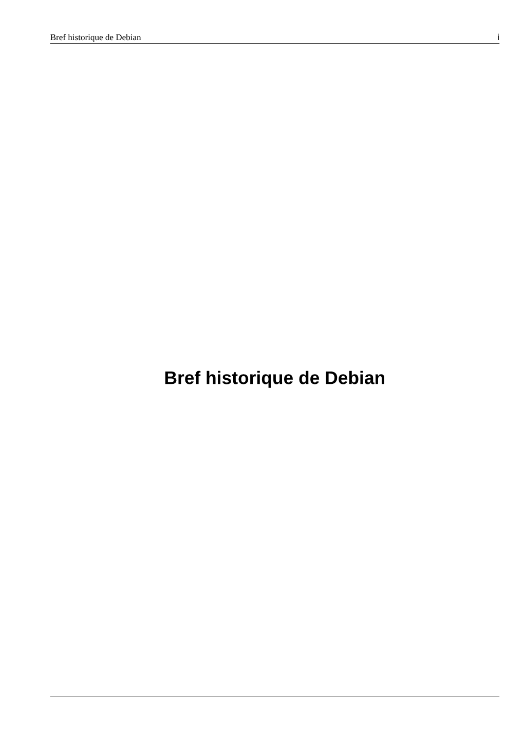 Bref Historique De Debian I