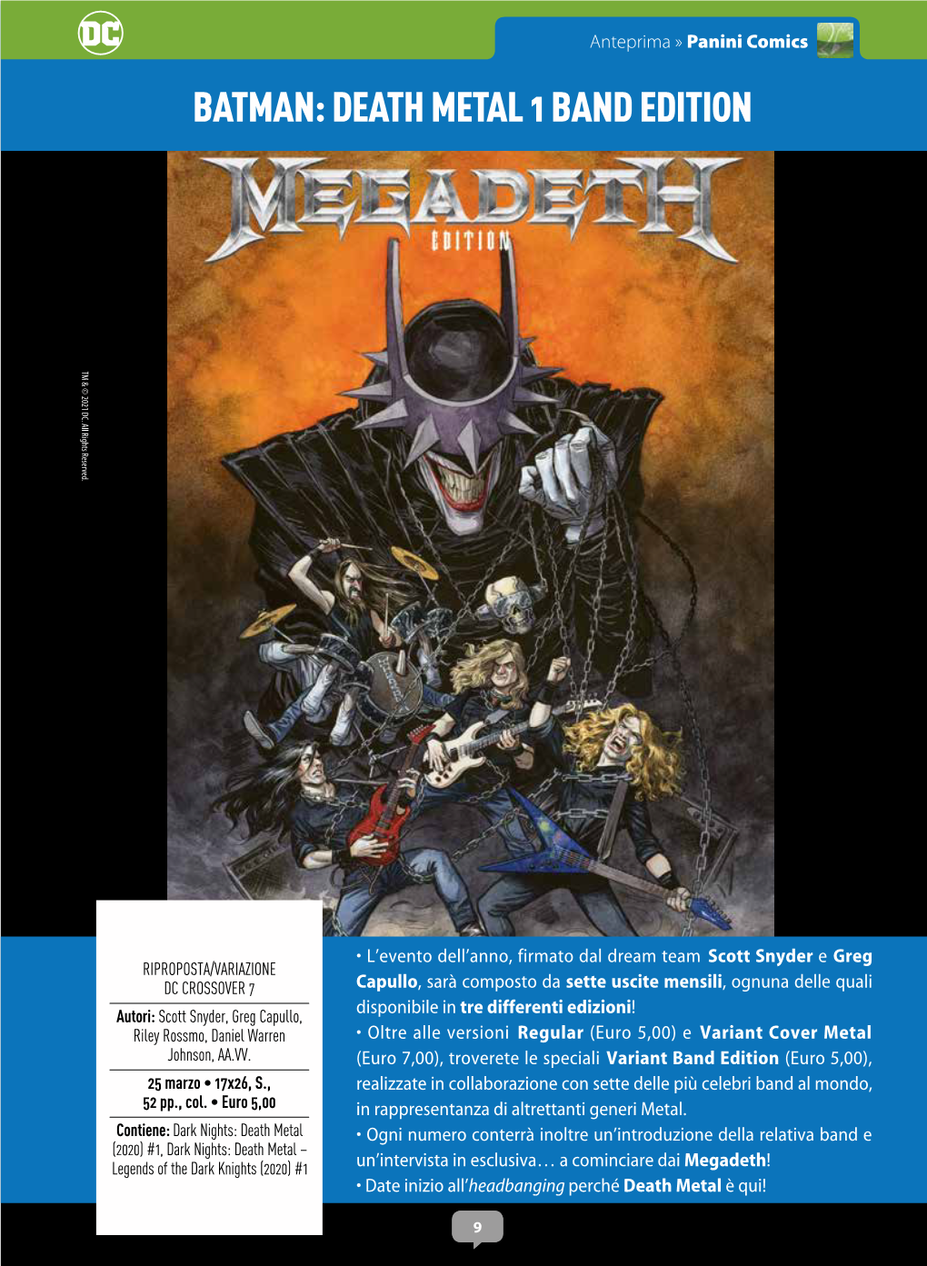 Batman: Death Metal 1 Band Edition Tm & © 2021 Dc