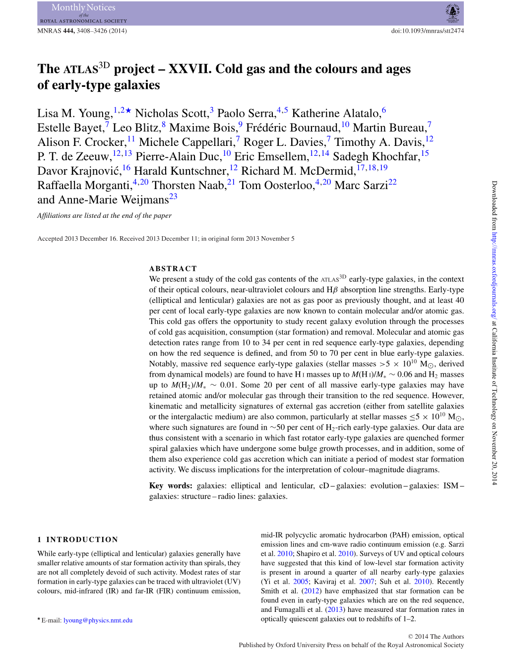 XXVII. Cold Gas and the Colours and Ages of Early-Type Galaxies