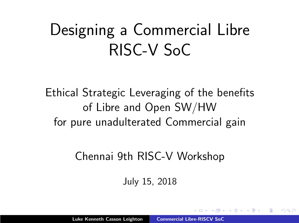 Commercial Libre-RISCV Soc Credits and Acknowledgements