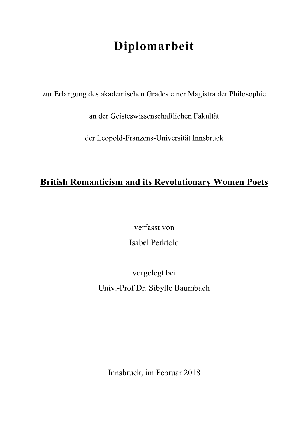 Diplomarbeit