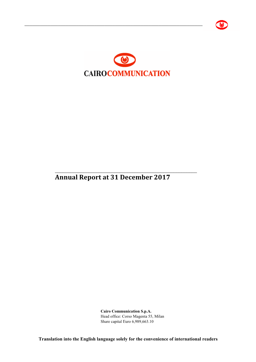 Annual Report at 31 December 2017