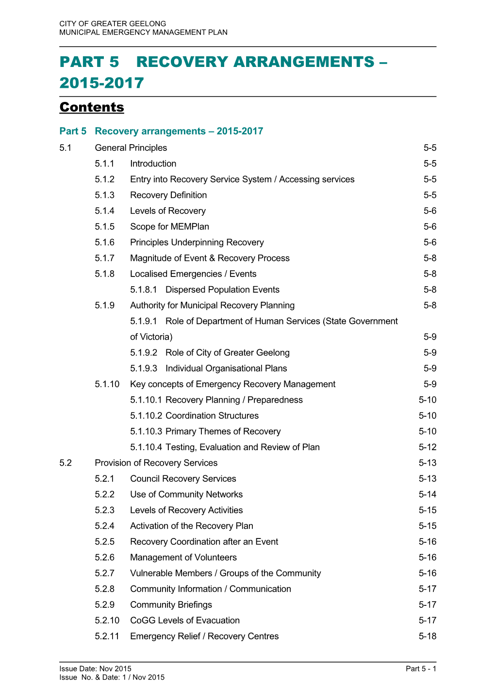 Municipal Emergency Management Plan