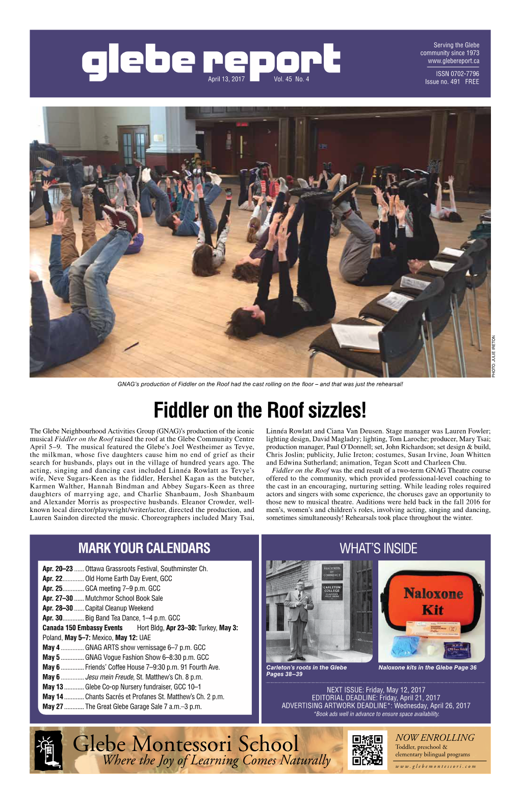 Fiddler on the Roof Sizzles! the Glebe Neighbourhood Activities Group (GNAG)’S Production of the Iconic Linnéa Rowlatt and Ciana Van Deusen