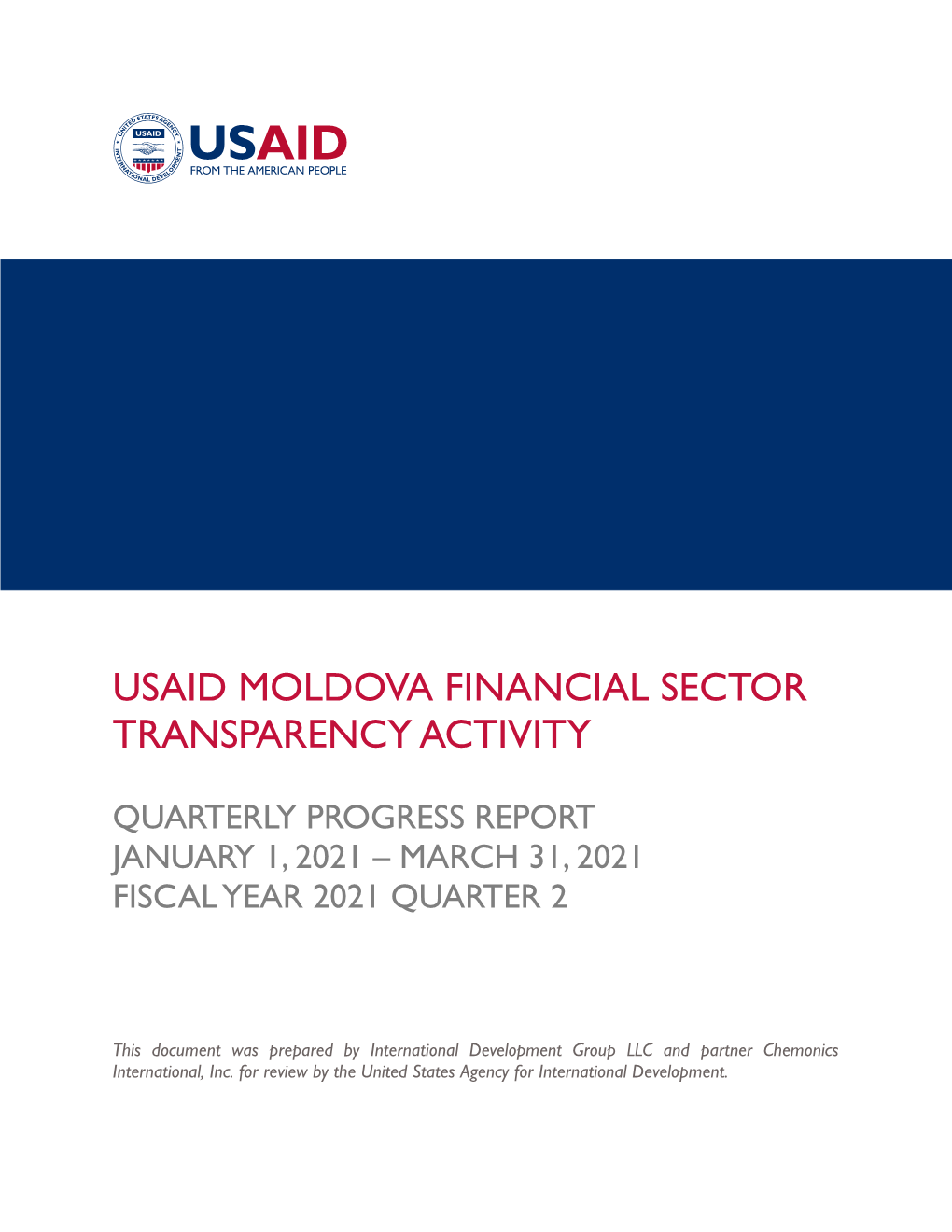 Usaid Moldova Financial Sector Transparency Activity