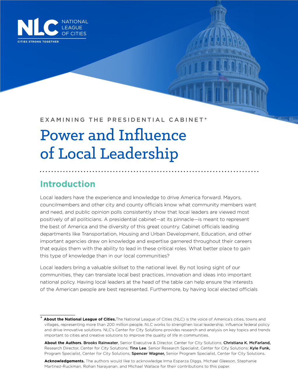 Power and Influence of Local Leadership