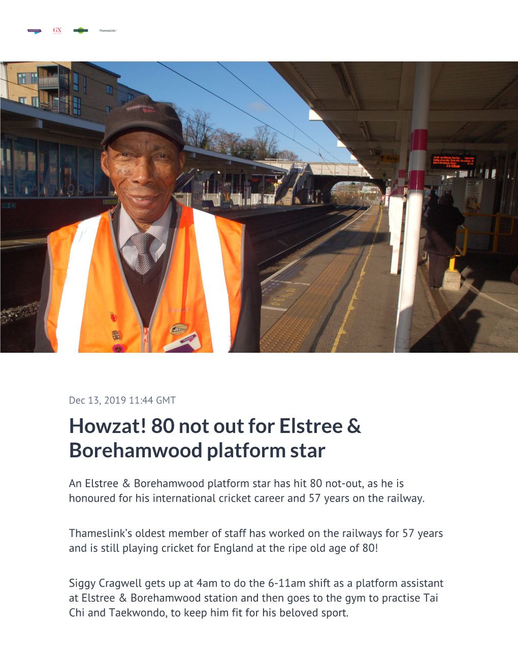 Howzat! 80 Not out for Elstree & Borehamwood Platform Star
