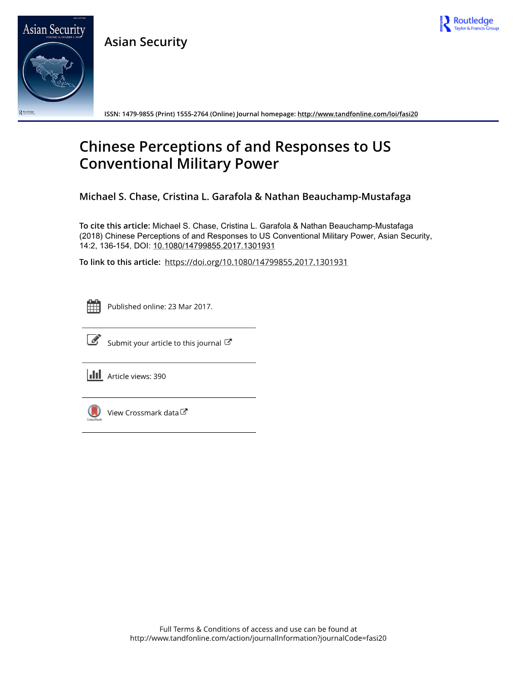 Chinese Perceptions of and Responses to US Conventional Military Power