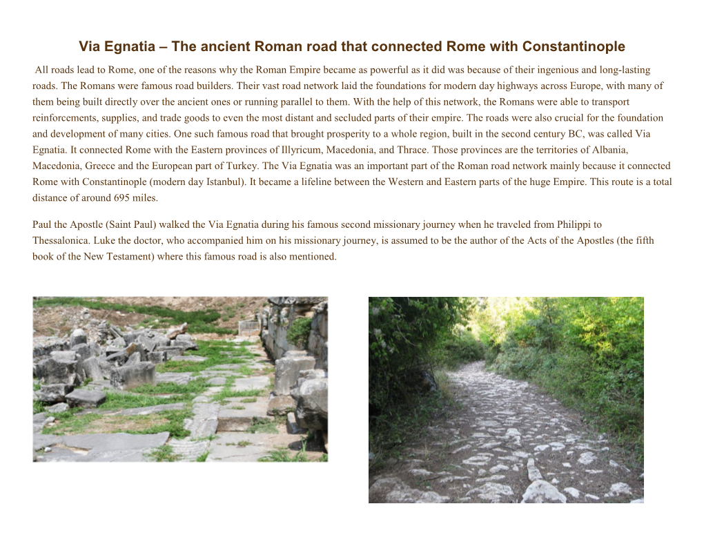 Via Egnatia – the Ancient Roman Road That Connected Rome with Constantinople