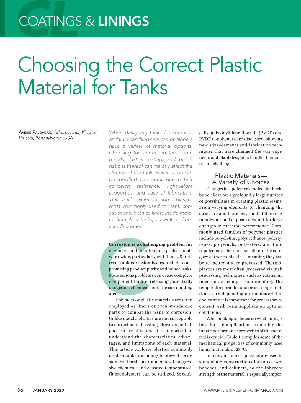 Choosing the Correct Plastic Material for Tanks