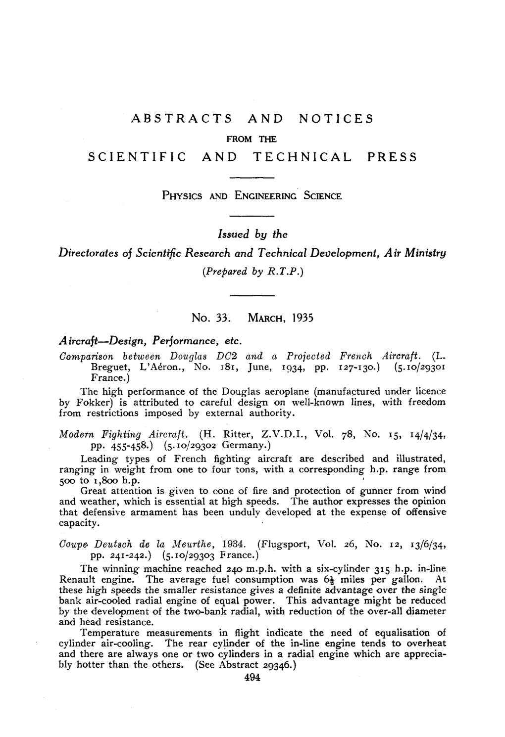 Abstracts and Notices Scientific and Technical