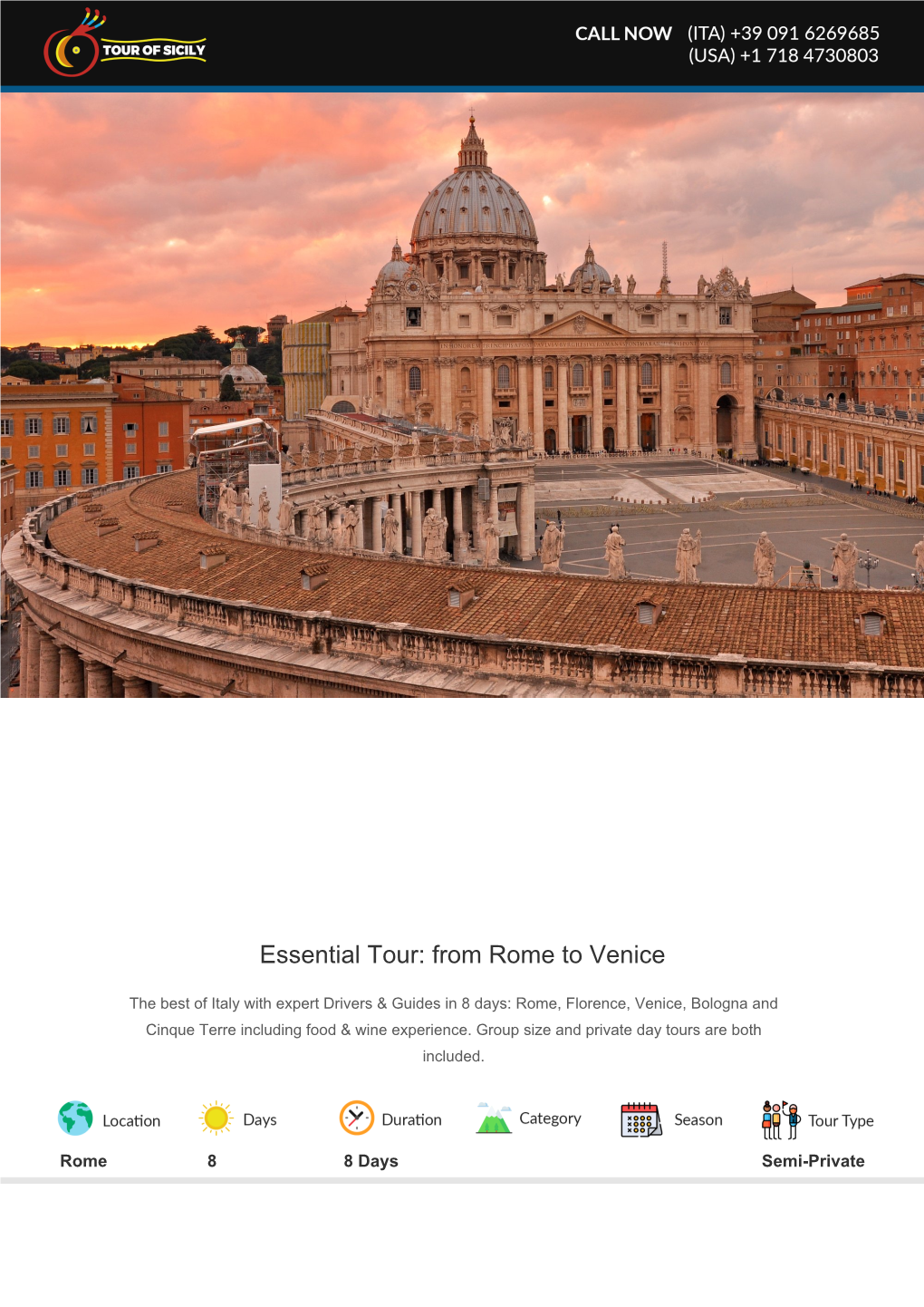 Essential Tour: from Rome to Venice