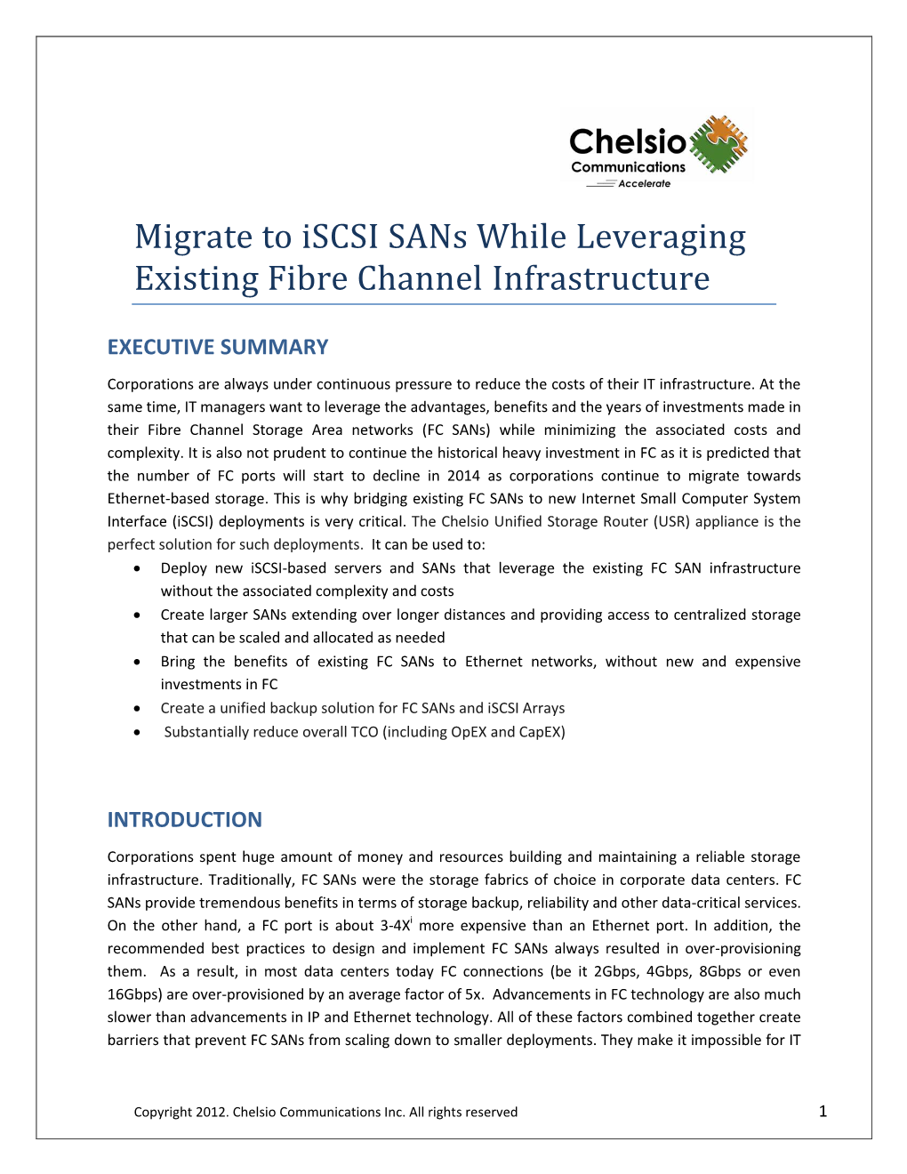 Migrate to Iscsi Sans While Leveraging Existing Fibre Channel Infrastructure