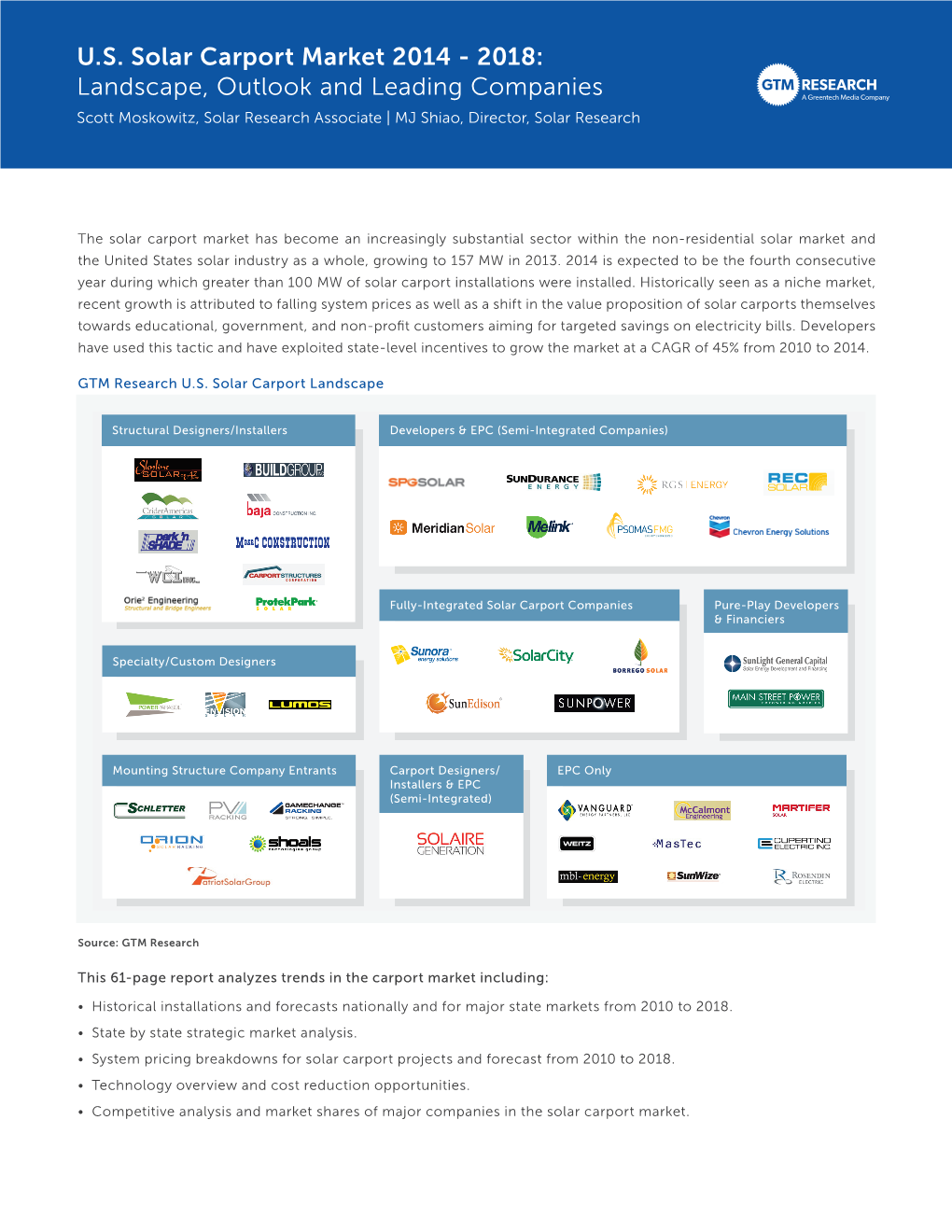 US Solar Carport Market 2014