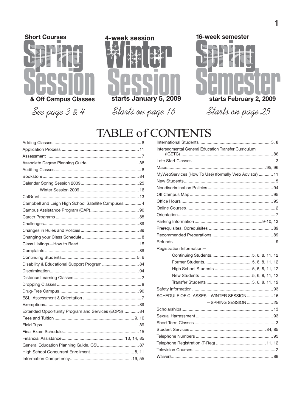 TABLE of CONTENTS Adding Classes