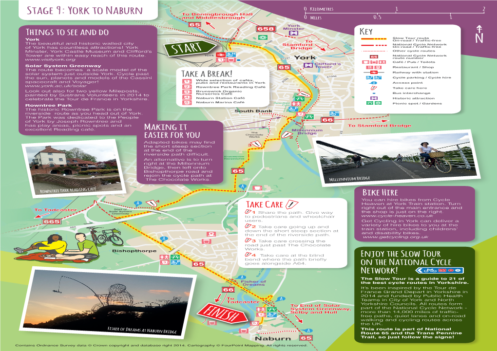 York to Naburn to Beningbrough Hall 03 and Middlesbrough A1 A59 0 Miles 0.5 1