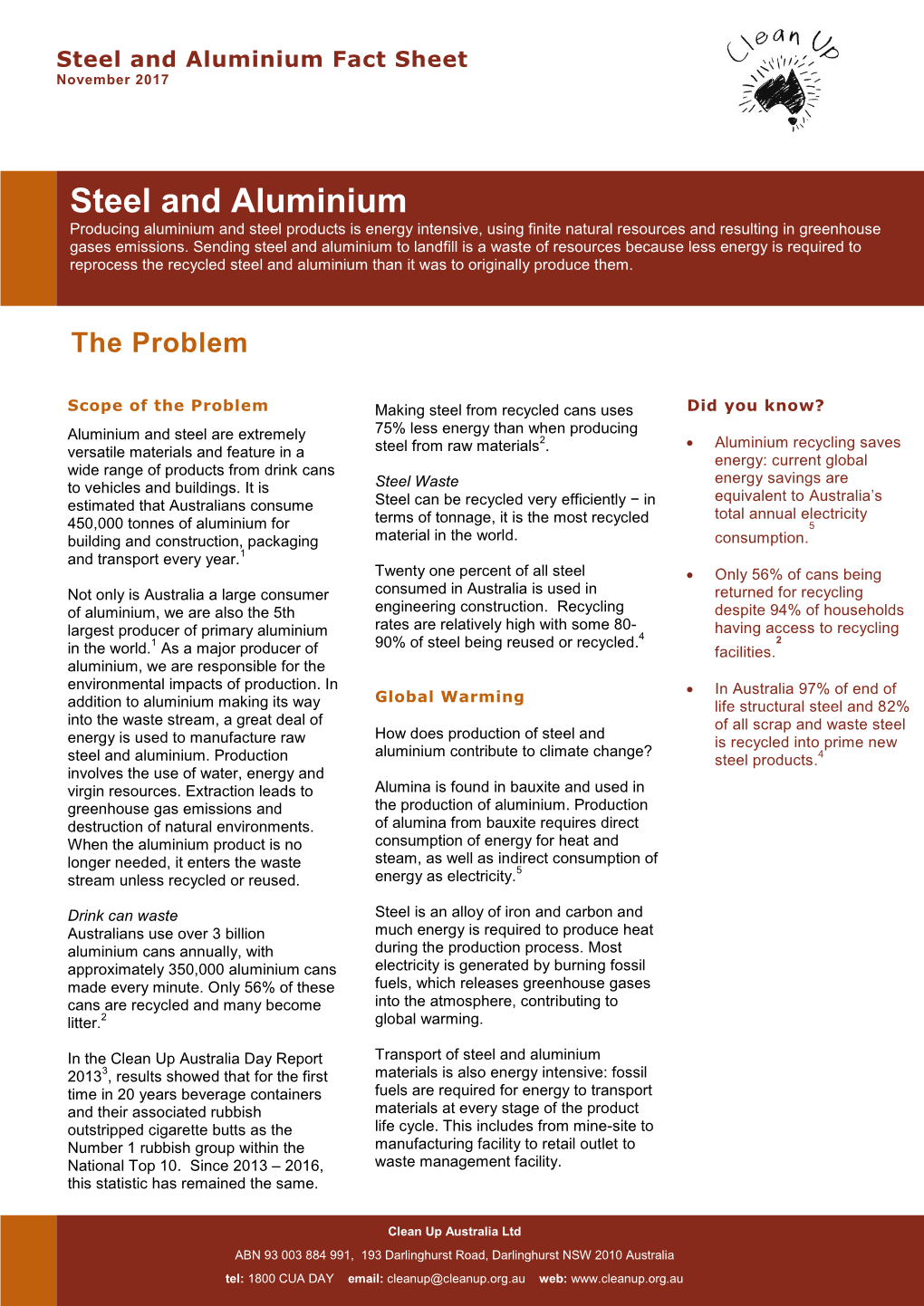 Steel and Aluminium Fact Sheet November 2017