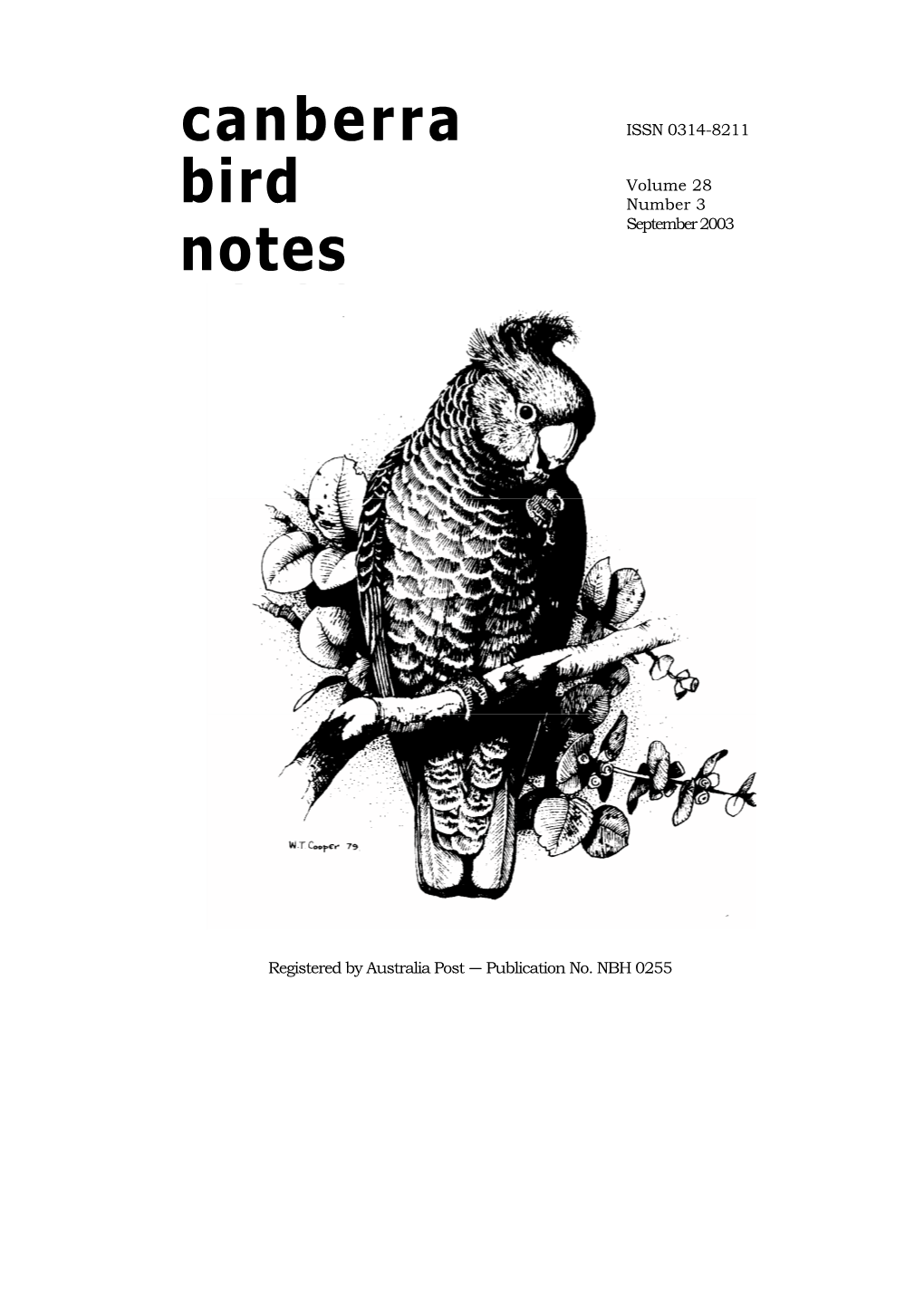 Canberra Bird Notes 28(3) September 2003