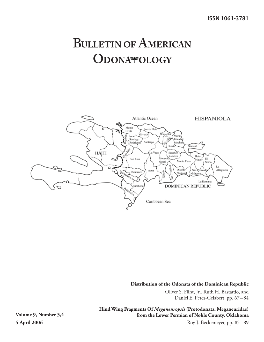 Bulletin of American Odona Ology