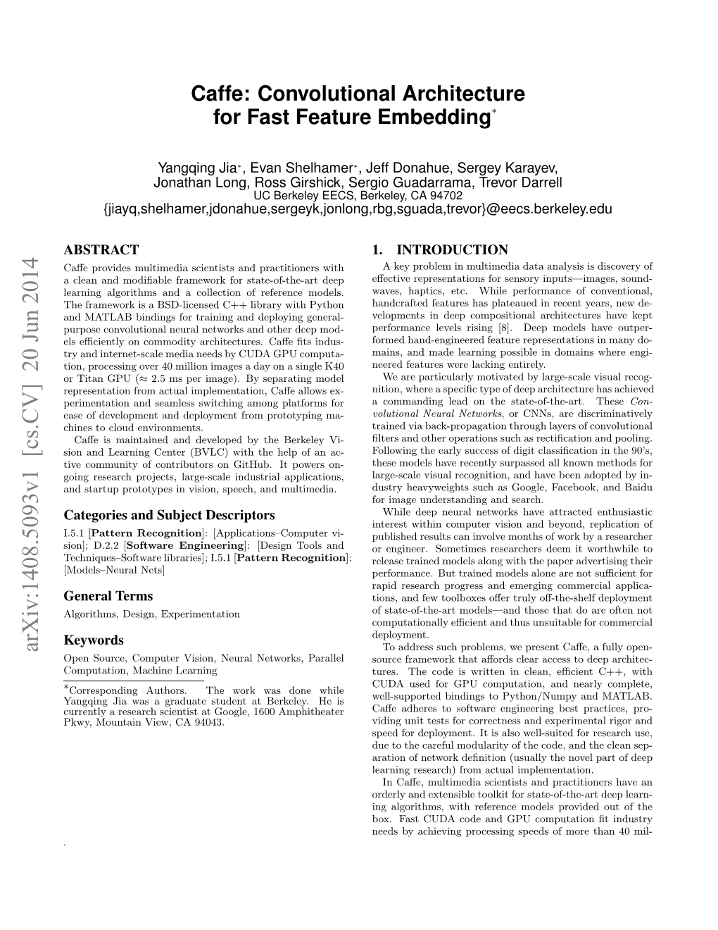 Caffe: Convolutional Architecture for Fast Feature Embedding∗