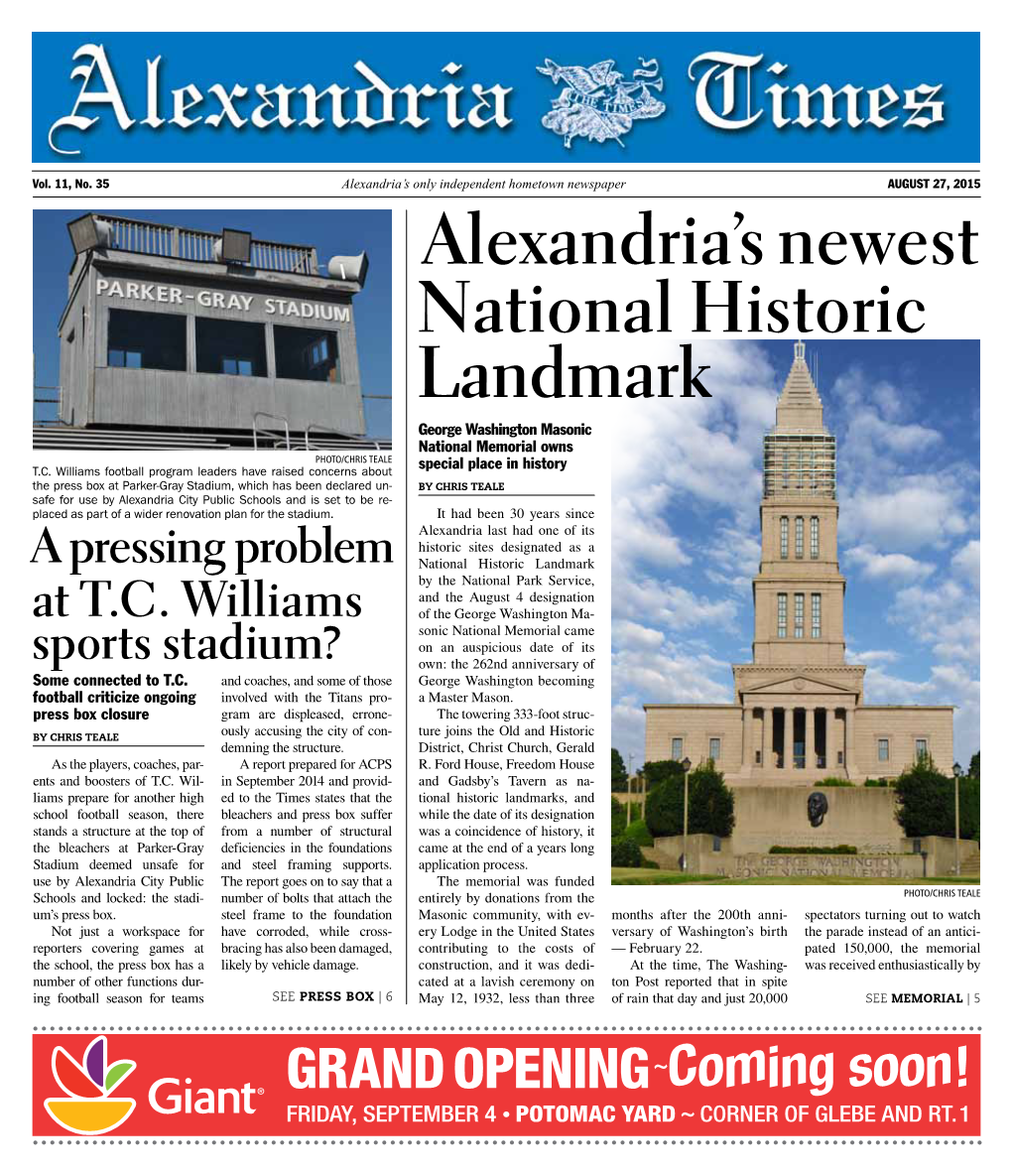 Alexandria's Newest National Historic Landmark