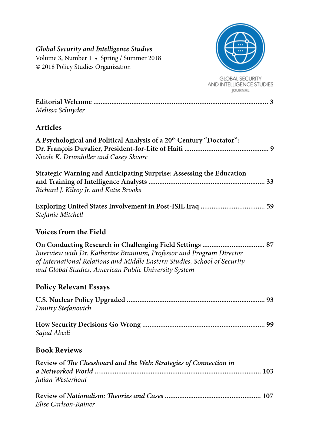 Articles Voices from the Field Policy
