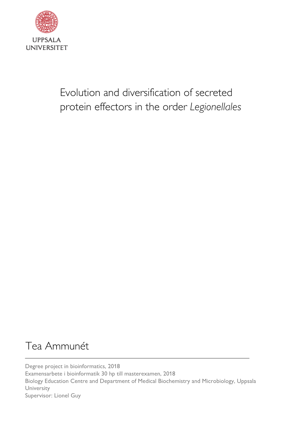 Evolution and Diversification of Secreted Protein Effectors in the Order Legionellales