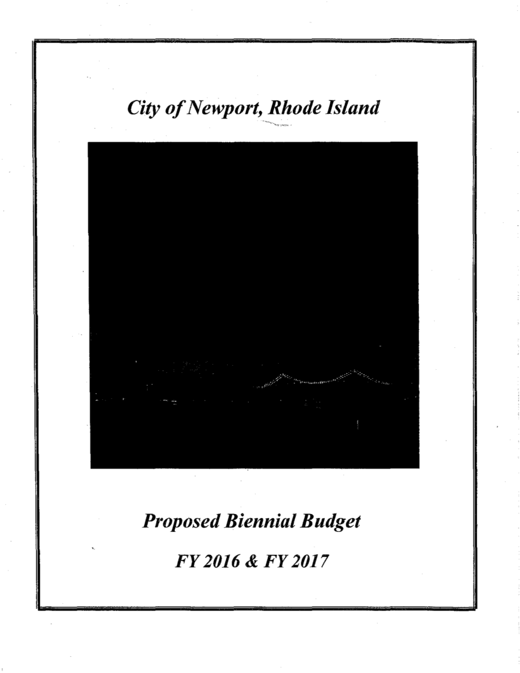 City of Newport, Rhode Island Proposed Biennial Budget