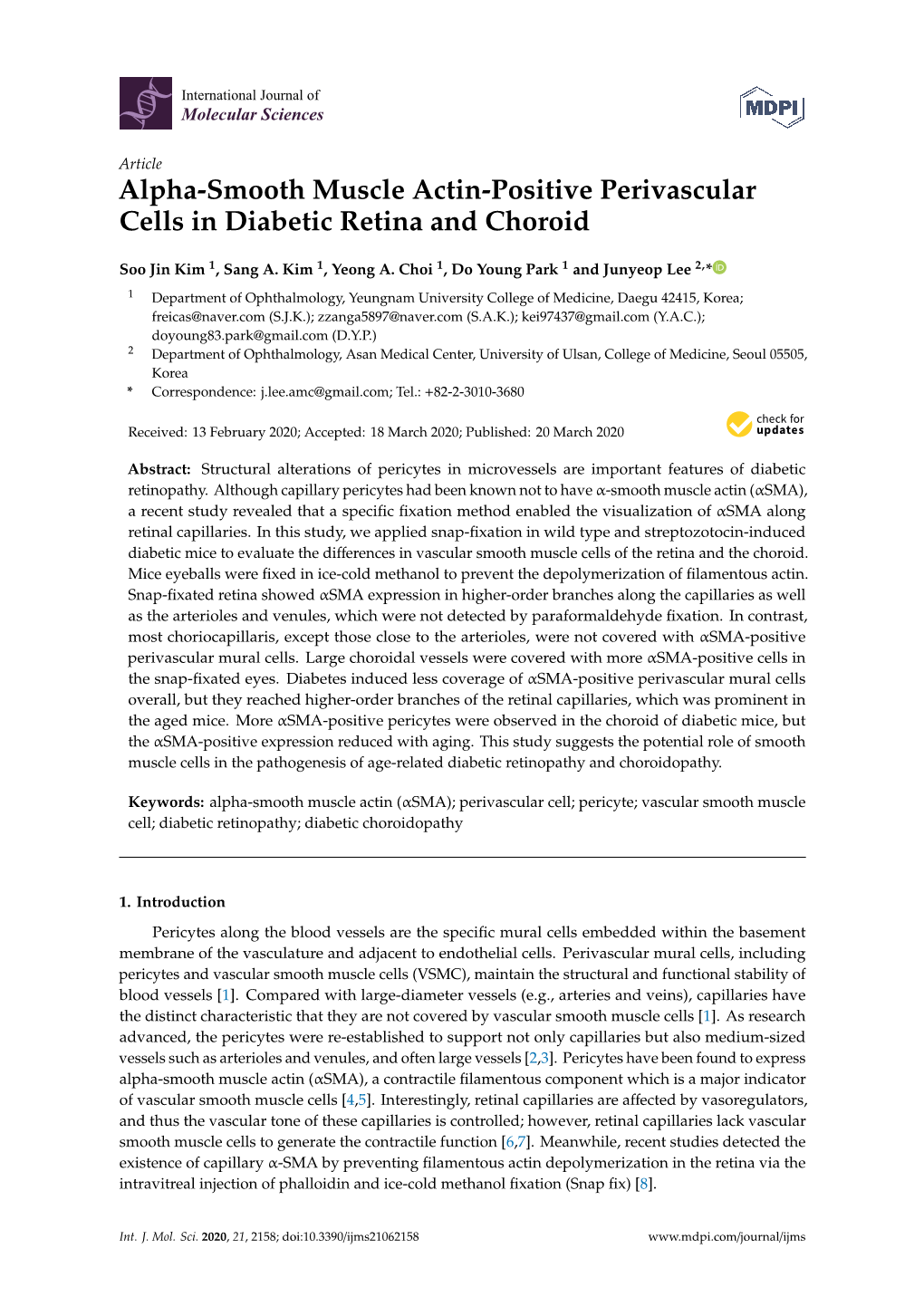 Alpha-Smooth Muscle Actin-Positive Perivascular Cells in Diabetic Retina and Choroid