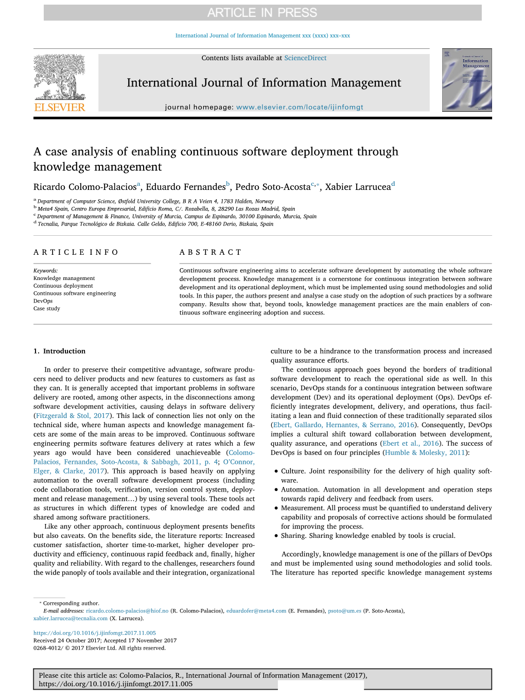 A Case Analysis of Enabling Continuous Software Deployment