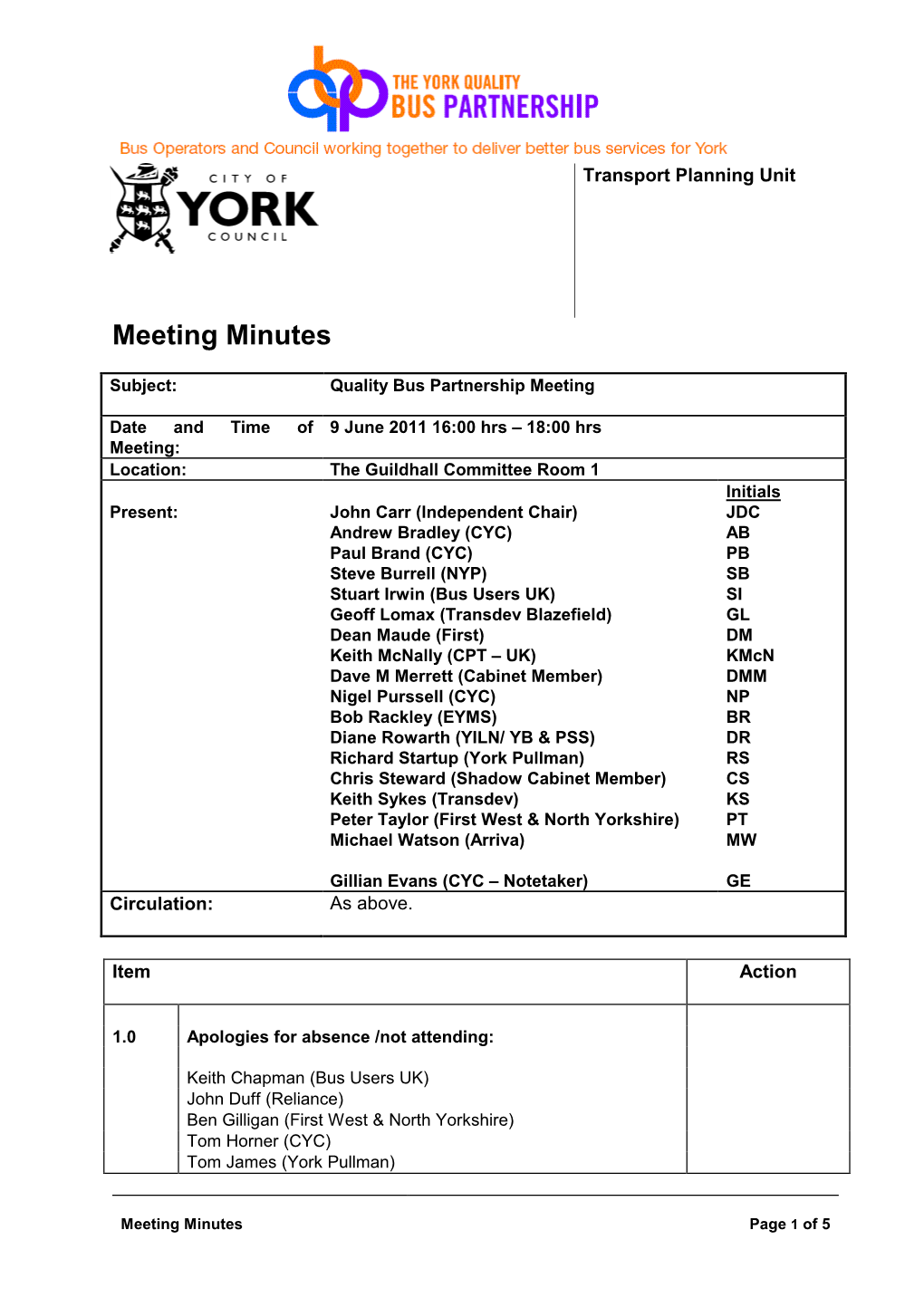 Meeting Minutes