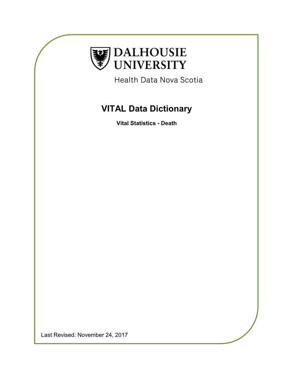 VITAL Data Dictionary