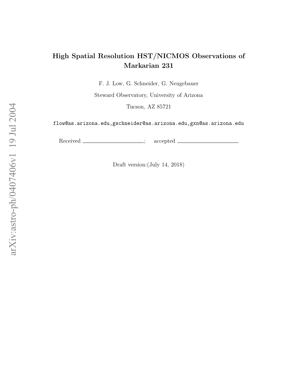 High Spatial Resolution HST/NICMOS Observations Of