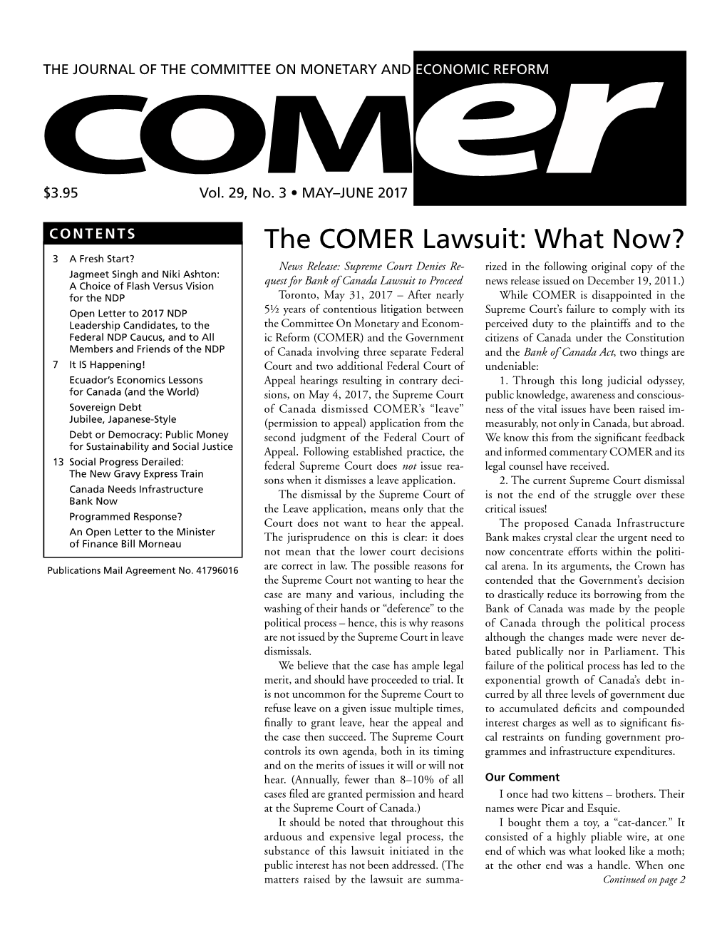 The COMER Lawsuit: What Now?