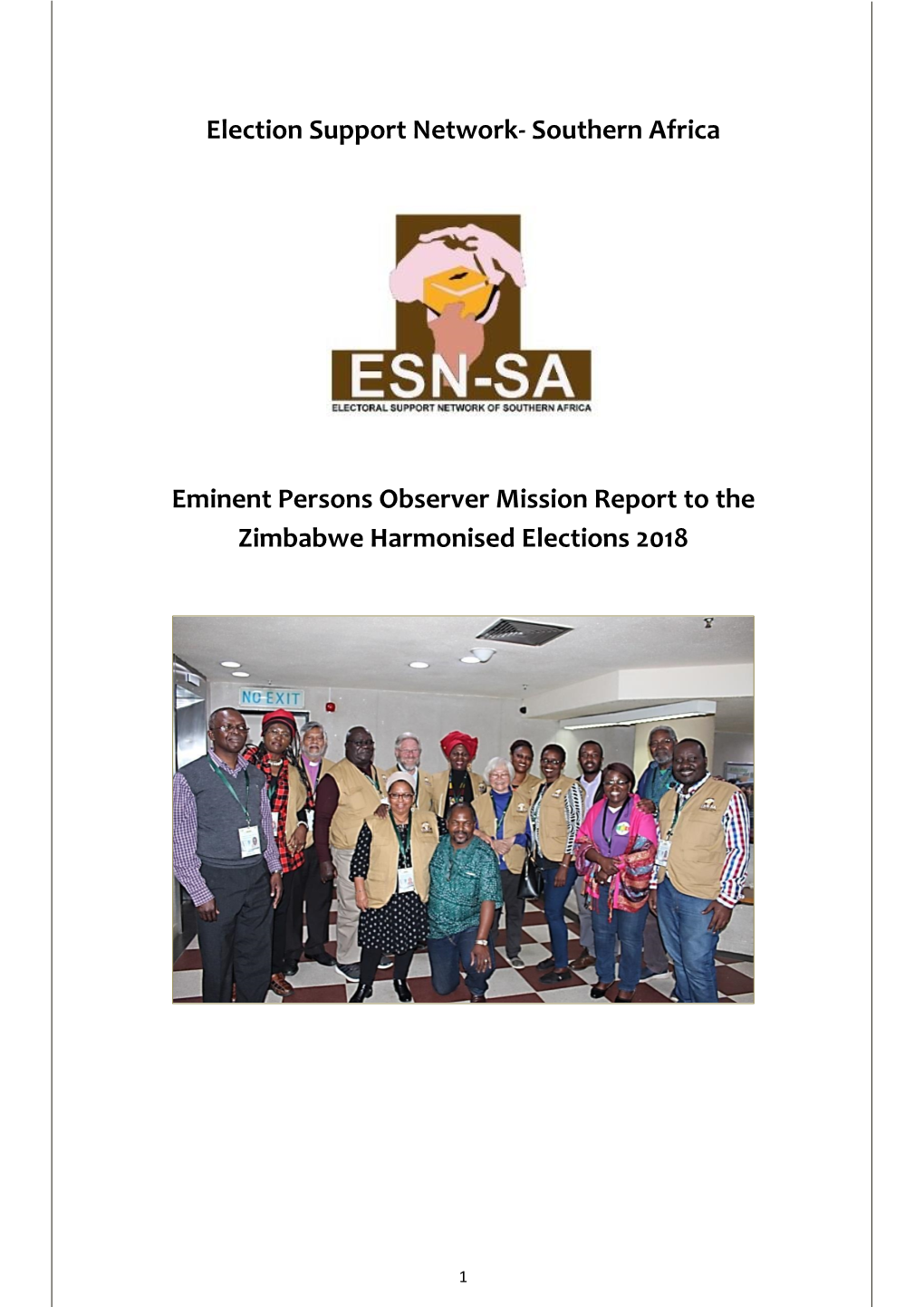 Election Support Network- Southern Africa Eminent Persons Observer