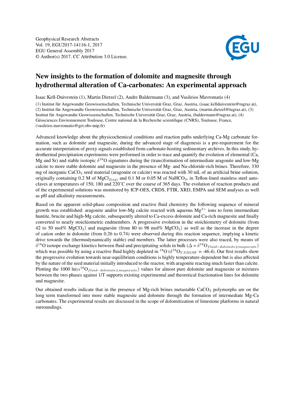 New Insights to the Formation of Dolomite and Magnesite Through Hydrothermal Alteration of Ca-Carbonates: an Experimental Approach