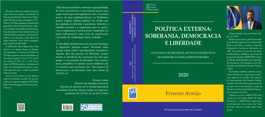 Coletânea De Discursos, Artigos E Entrevistas Do Ministro