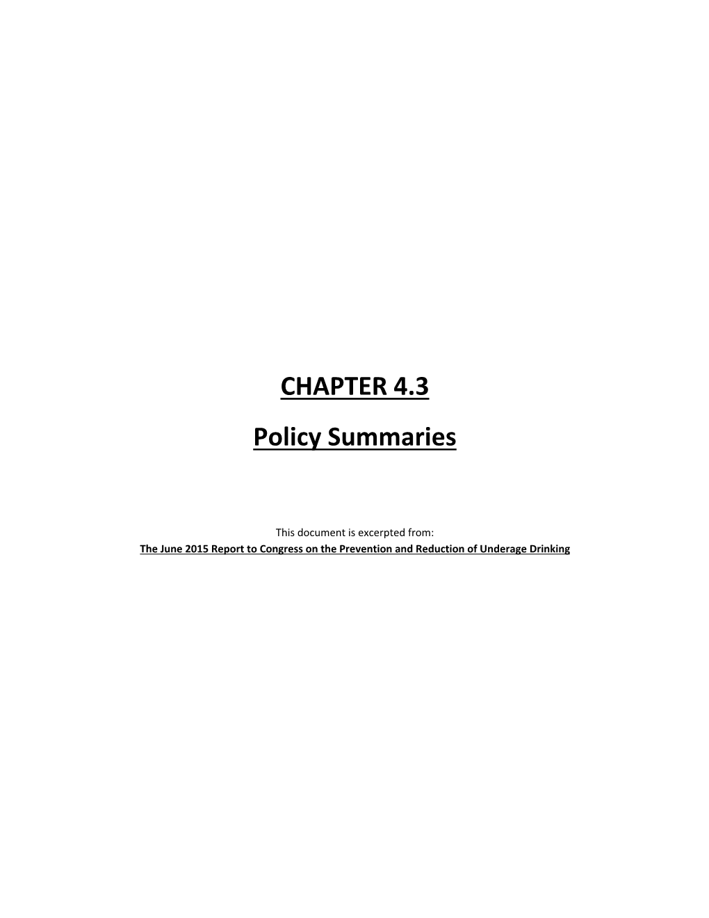 Policy Summaries