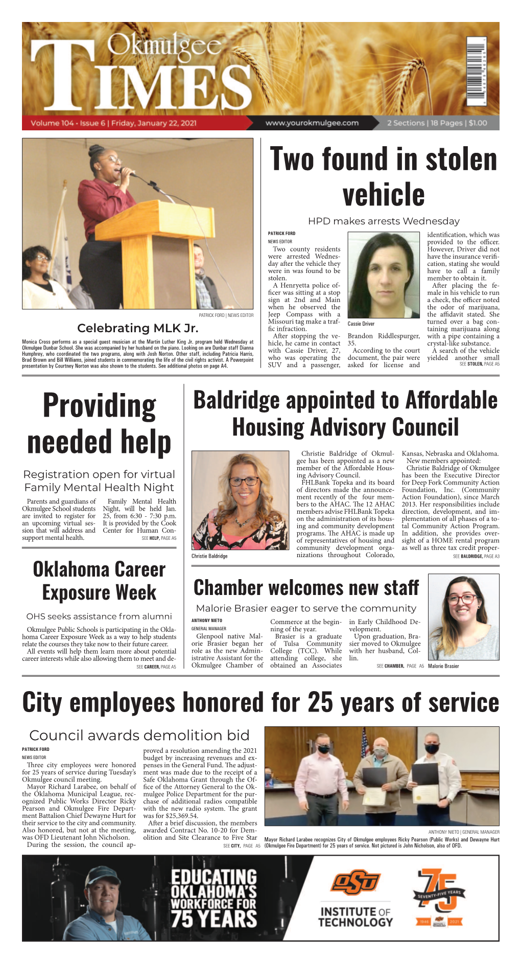 Okmulgee Times OBITUARIES Friday, January 22, 2021