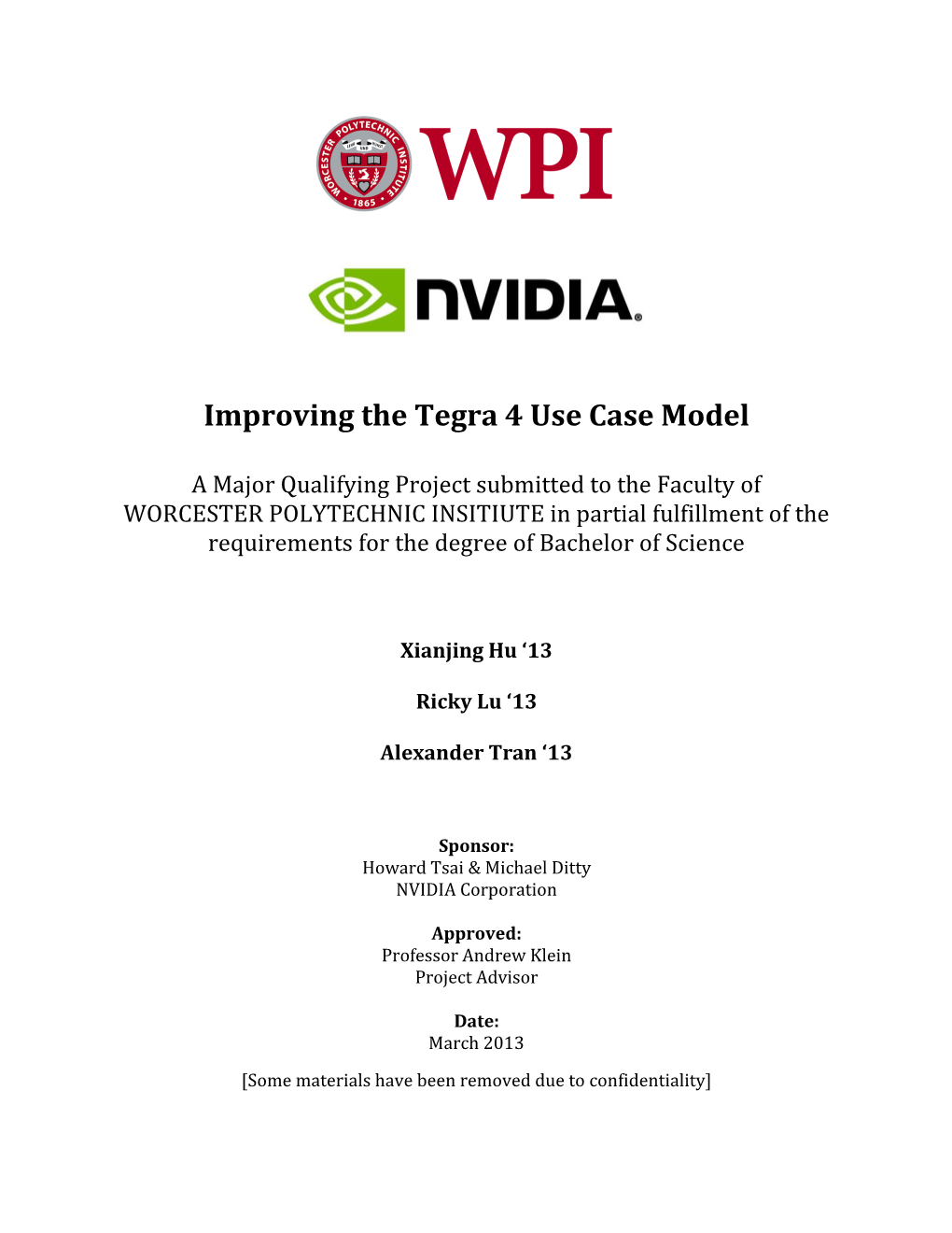 Improving the Tegra 4 Use Case Model