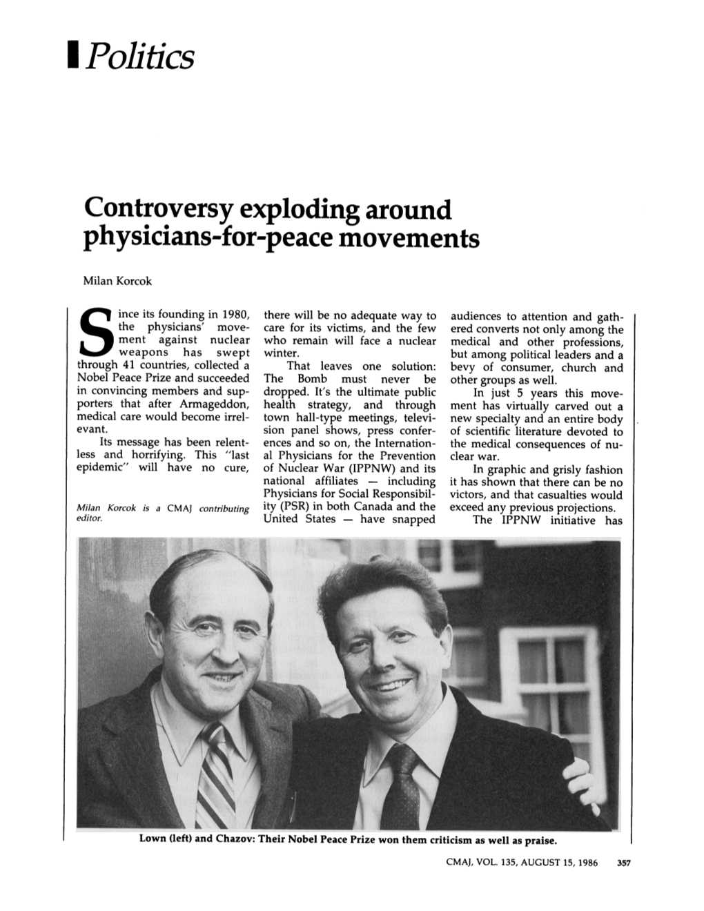 Controversy Exploding Around Physicians-For-Peace Movements