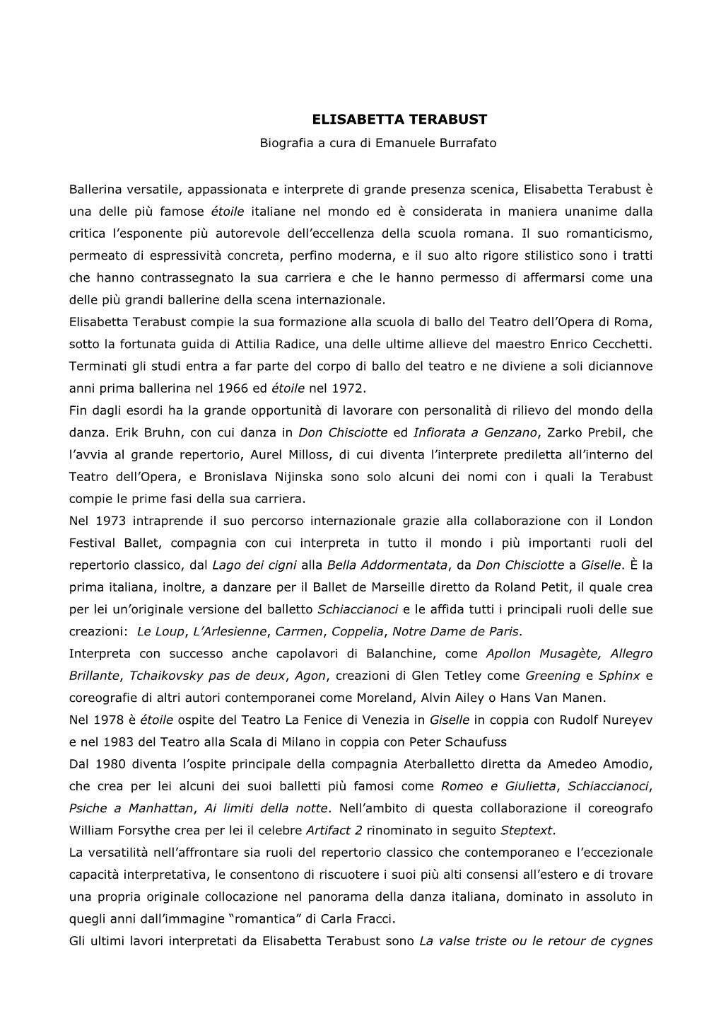 Biografia Terabust Libretto Galà