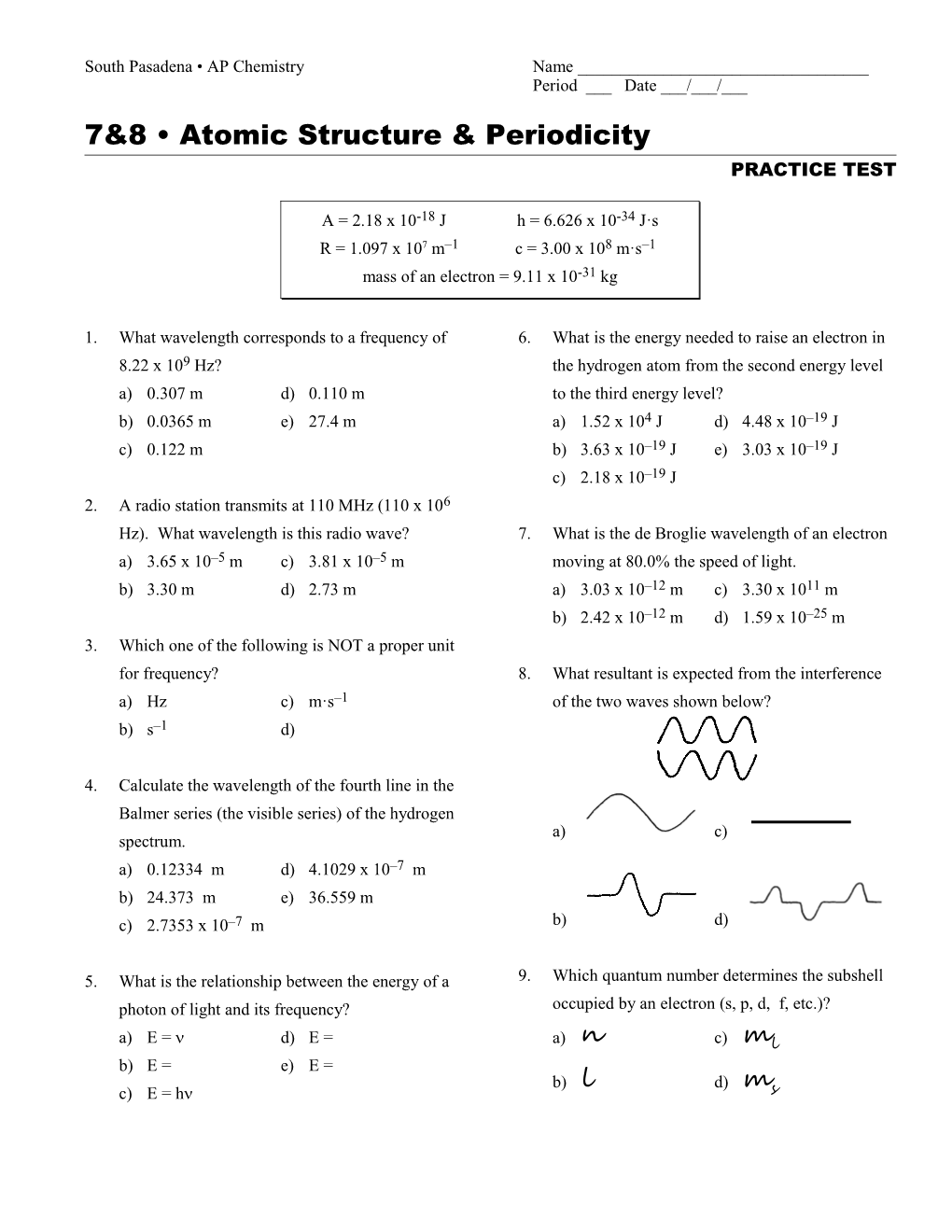 South Pasadena AP Chemistry s6