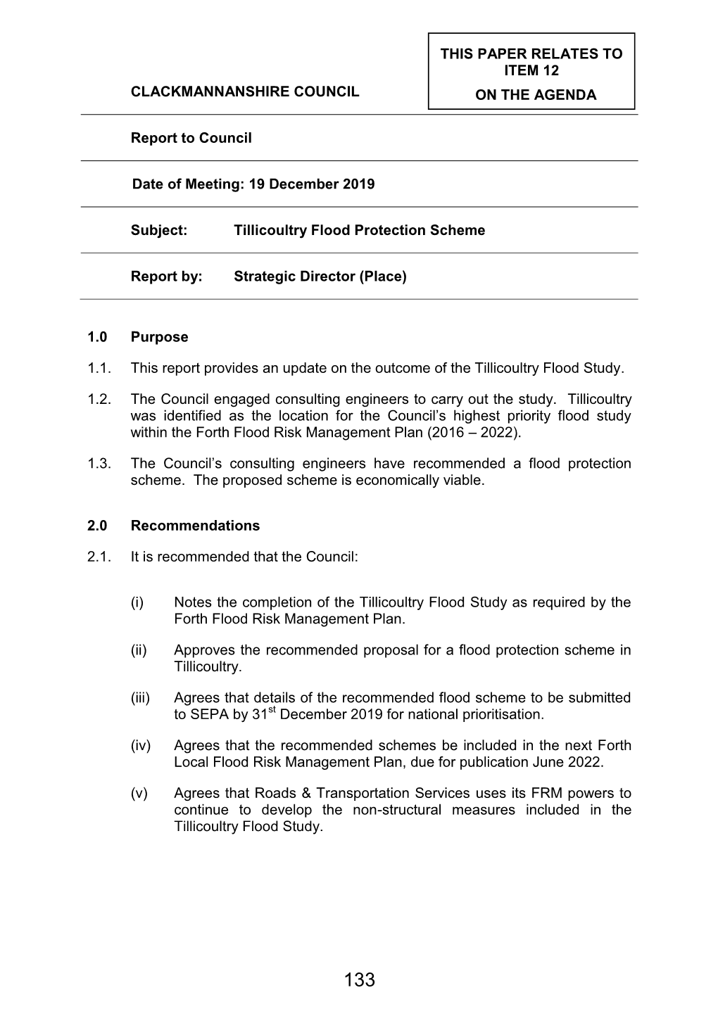 Tillicoultry Flood Protection Scheme